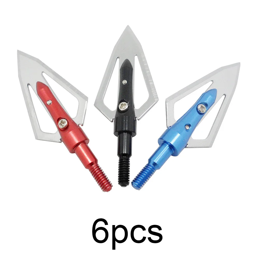 6 шт. стрельба из лука с 2 фиксированными лезвиями наконечники стрелы для стрельбы