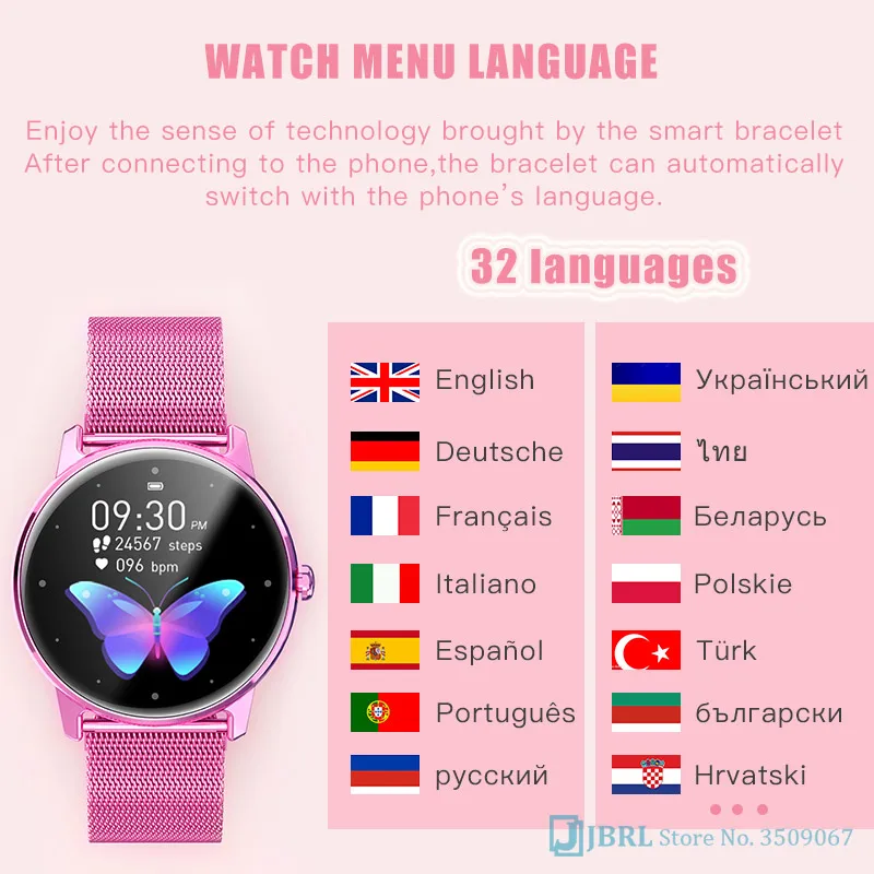 fashion smart watch women waterproof smartwatch blood pressure heart rate monitor wrist watch ladies bracelet smart clock watch free global shipping