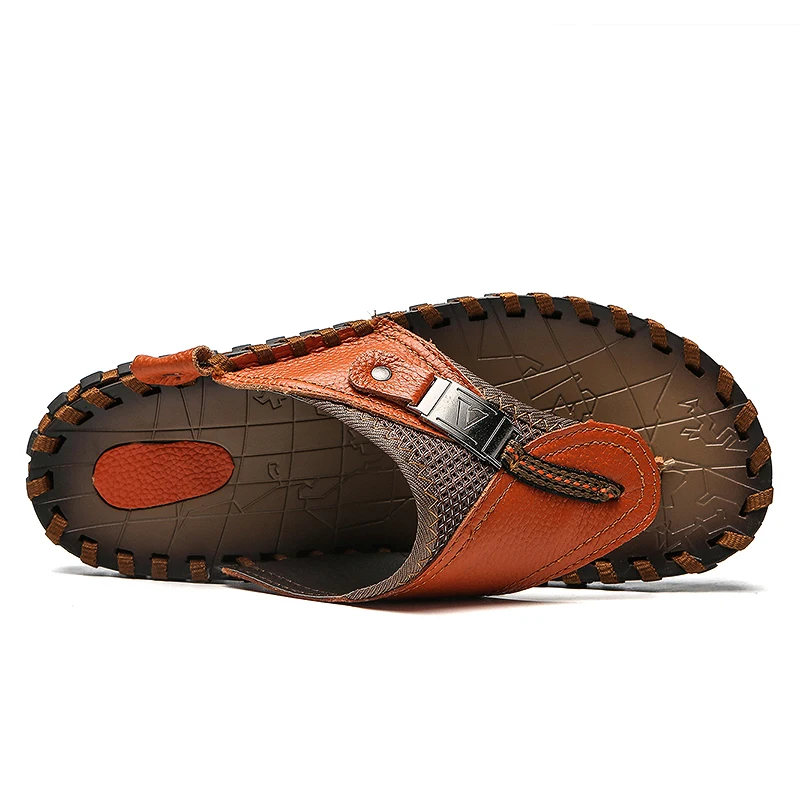 Мужские летние шлепанцы из натуральной кожи размеры 38-48 | Обувь