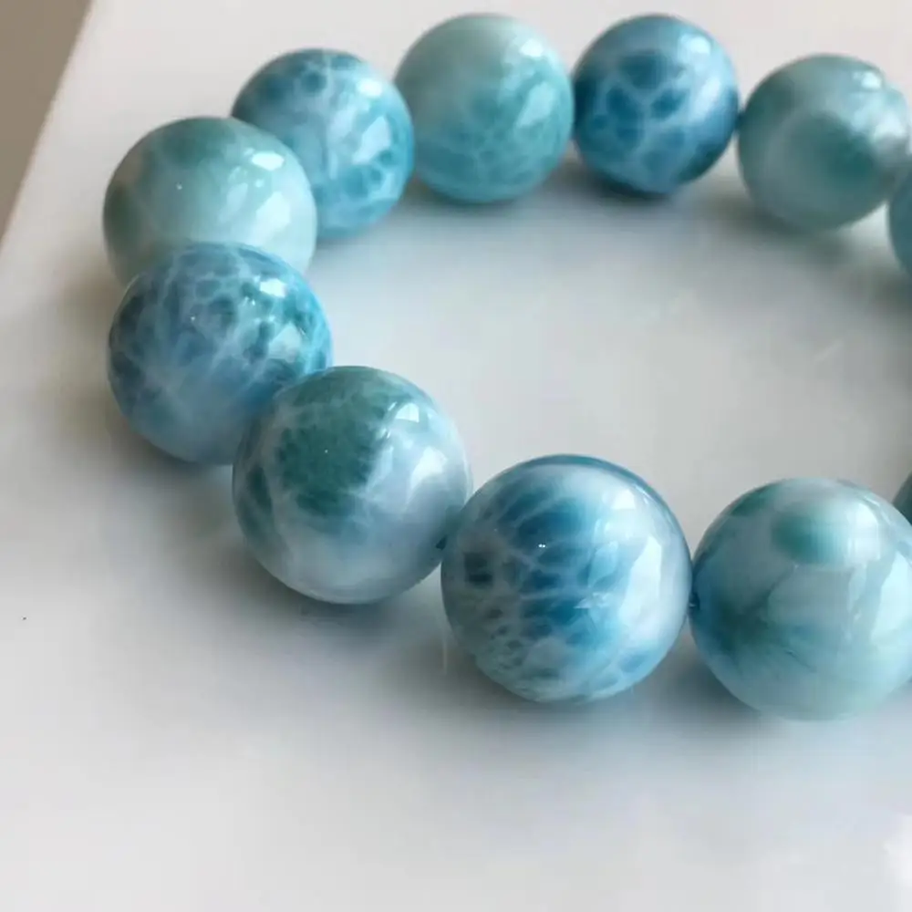 Браслет из натурального ларимара 18 1 мм|Гибкие и жесткие браслеты| |