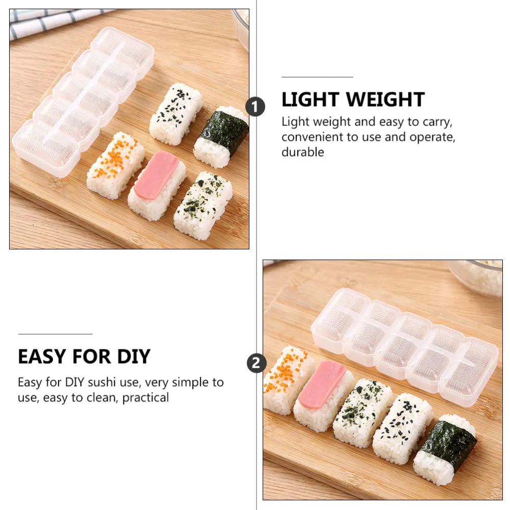 

2pcs Sushi Making Molds Simple DIY Rice Roll Tools Sushi Moulds (White)