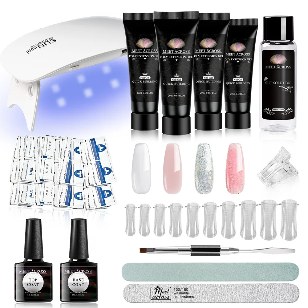 Набор полиуф-геля 20 мл набор для наращивания ногтей с наконечниками двойная