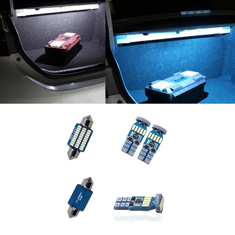 10 шт автомобильные лампочки Интерьер белый голубой лед светодиодные лампы Canbus