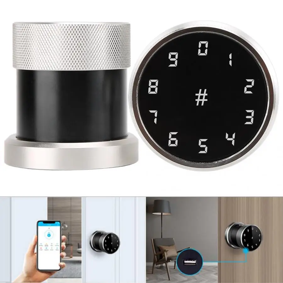 Кард-ридер Пароль безопасности дверной замок цифровой APP Smart Sphere серебряный |