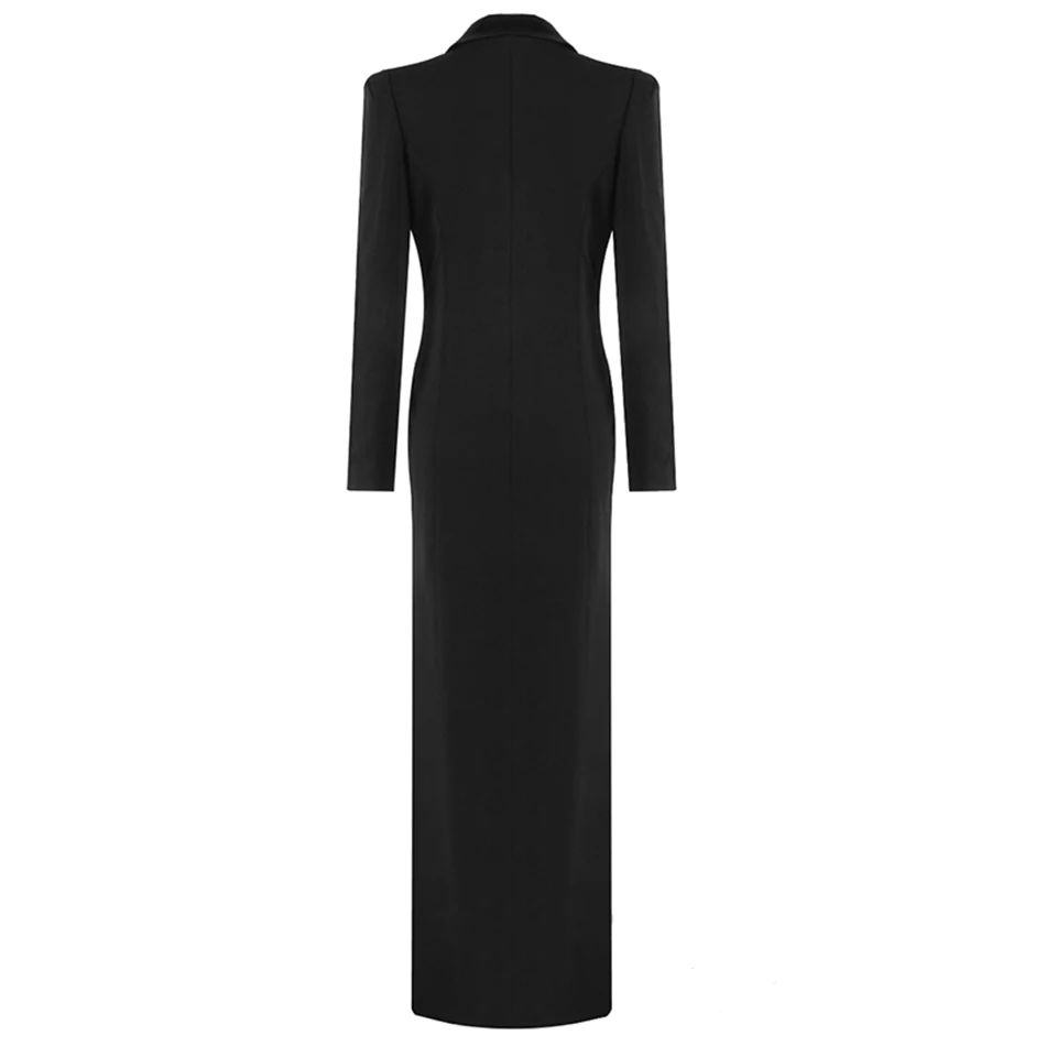 

Ailigou 2021 New Coat Female New Casual Double-Breasted Pocket Female Long Coat Elegant Sexy V-Neck Long Sleeve Coat