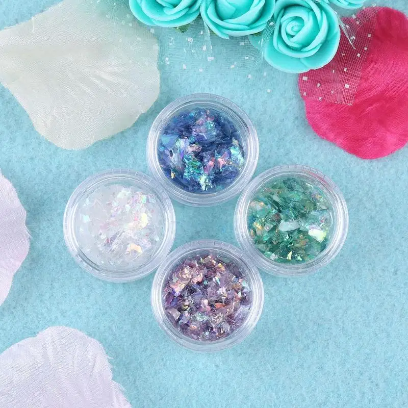 4 коробки/набор оболочка для ногтей стеклянная бумага сделай сам флуоресцентный