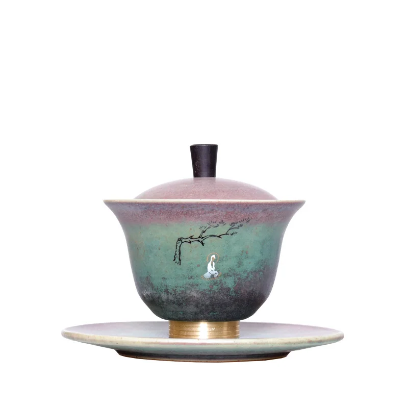 

Cup Teacup Gaiwan Sopera-De-Ceramica Large Kung-Fu Retro Tea-Set Pottery Coarse Single-Sancai