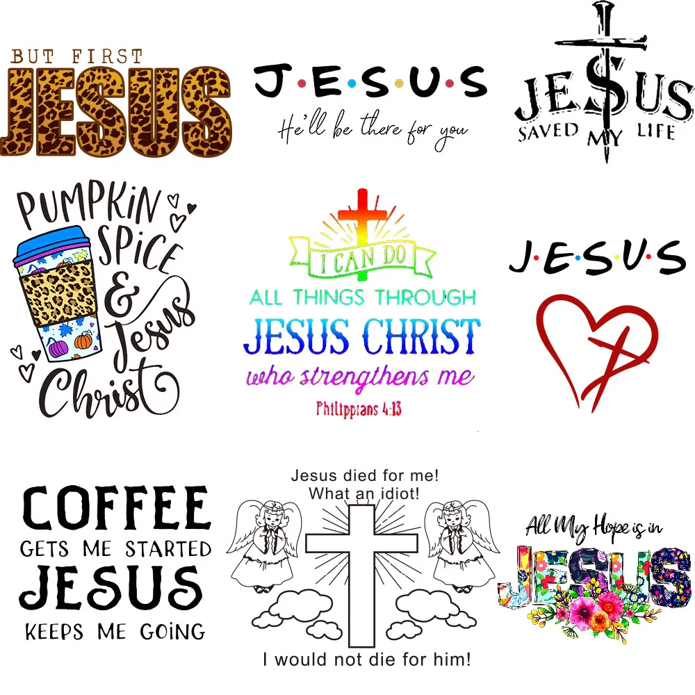 

Наклейки с Иисусом на одежду, виниловые термонаклейки с утюгом, для творчества