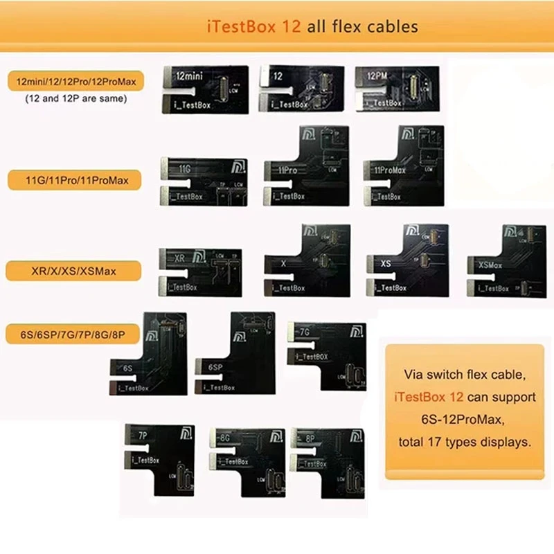 

DL S200 LCD Tester Flex Cable for iPhone 12Pro Mini 11Pro MAX XS XR X 8 7 6S Plus Ambient Light Sensor True Tone 3D Touch