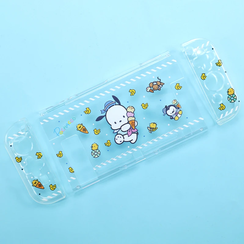 Защитный чехол для Nintendo Switch NS Joycon прозрачный мягкий из ТПУ с ручкой раздвоенный