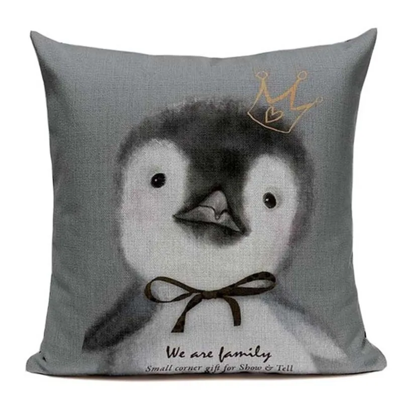 Элегантная хлопчатобумажная льняная наволочка в Корейском стиле с изображением маленького животного 45 см x