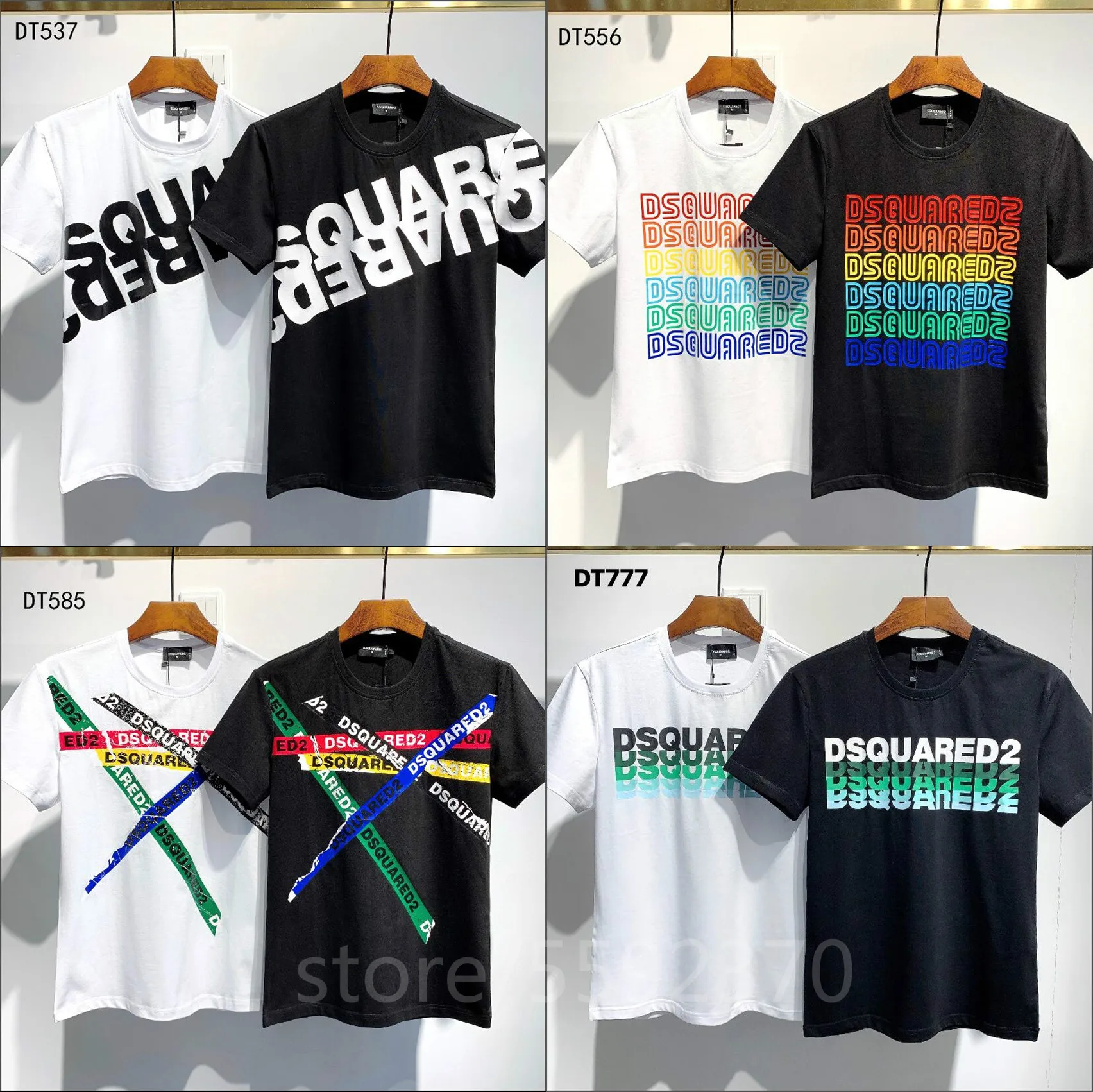 

Классическая футболка 2021 FW Dsquared2 с логотипом коробки, уличная одежда для женщин и мужчин, Модная хлопковая Повседневная футболка с коротким ...