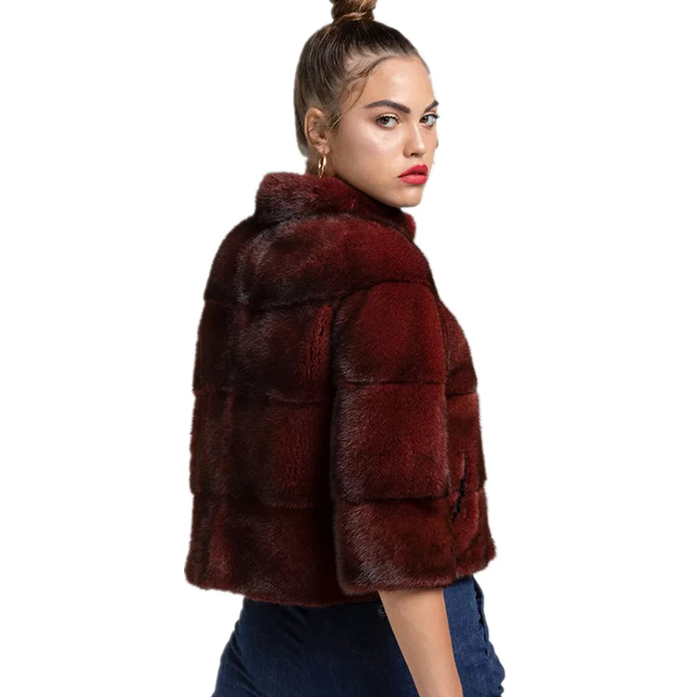 TOPFUR Winter Basic Jacket Women Plus Size Real Mink Fur Coat Genuine Leather Jacket Short Women Real Fur Coat Spring Collection