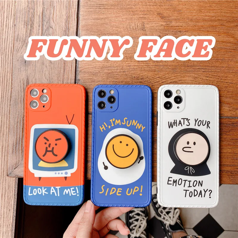Чехол для телефона Fuuny Face iphone 12 11 Pro Max 7 8 plus XR X XS SE 2020 милые Мультяшные мягкие чехлы