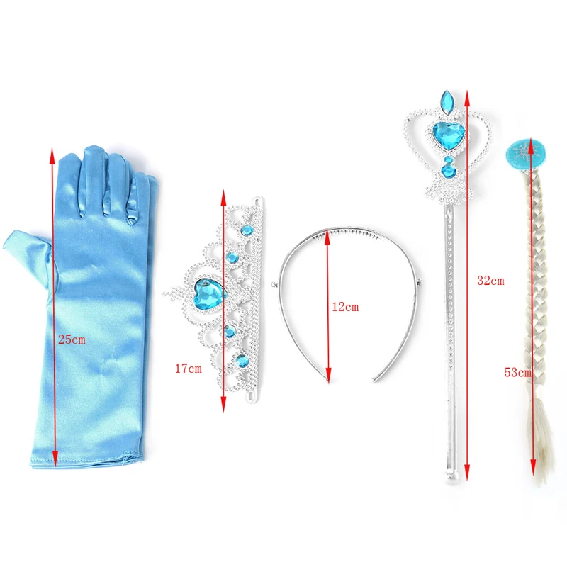

Frozen Elsa Anna Tiara Princess Crown Wig Wand Gloves Christmas Cosplay Elsa Set 19QF