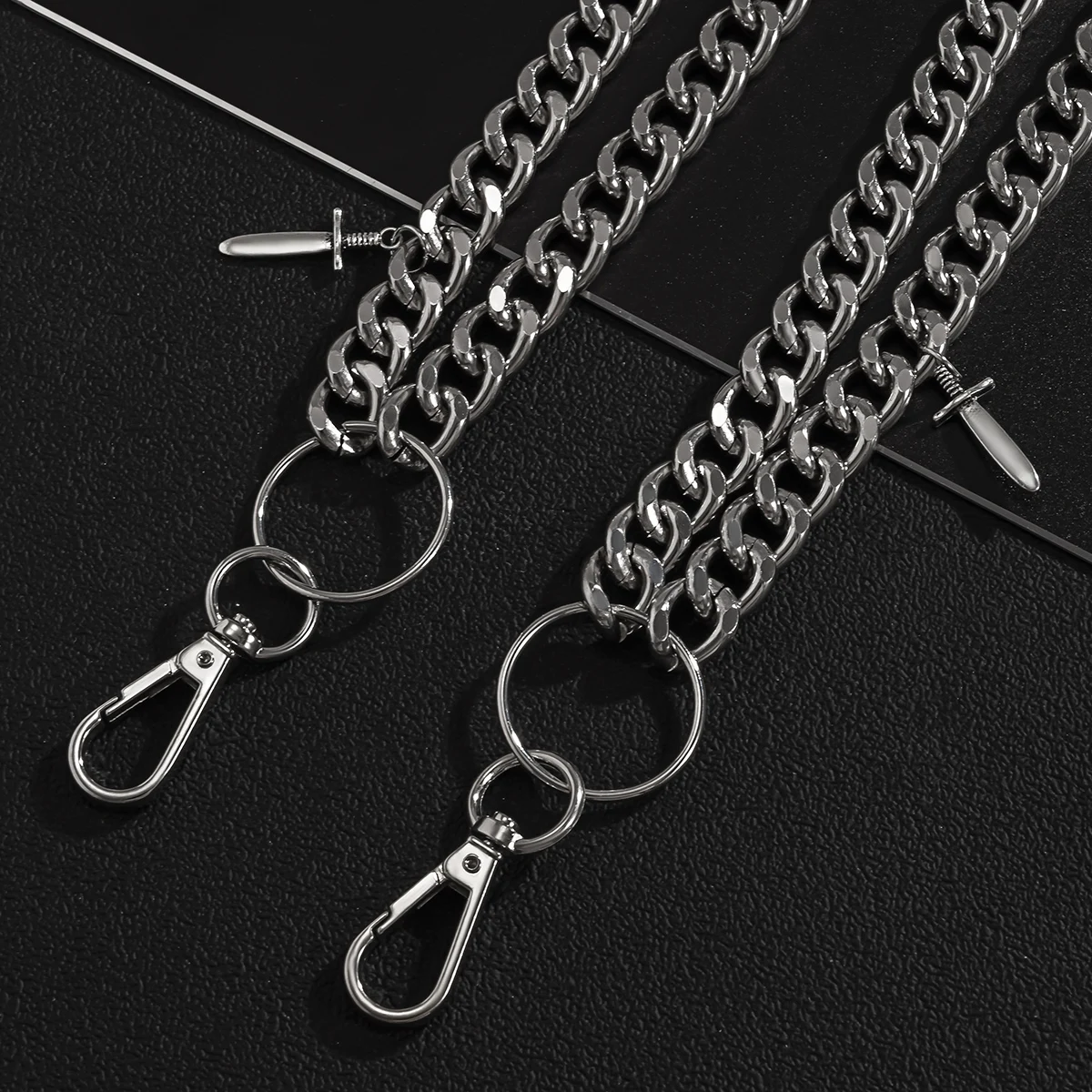 

Punk Trousers Chain Keychain for Men Women 2021 Harem Pants Chains Multi Layer Waist Belt Keychains Hip Hop Streetwear Jewelry