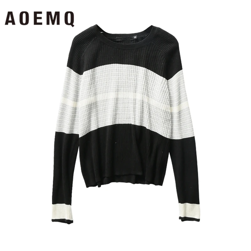 AOEMQ Fashion Sweaters Panda Black&ampWhite Patchwork Print Simple Outdoor Sports Climbing Sweater Clothing | Женская одежда