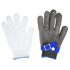 Сине-красная Защитная устойчивая к ударам металлическая сетчатая перчатка из нержавеющей стали для мясника Высокоэффективная Защита уровня 5