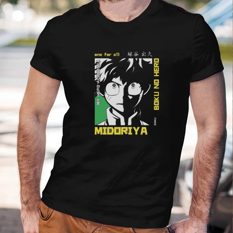 

Izuku Midoriya My Hero Academia Anime Manga T Shirt New Style Todoroki Cartoon Nice Asian Size S-3xl Tops Cotton Men Streetwear