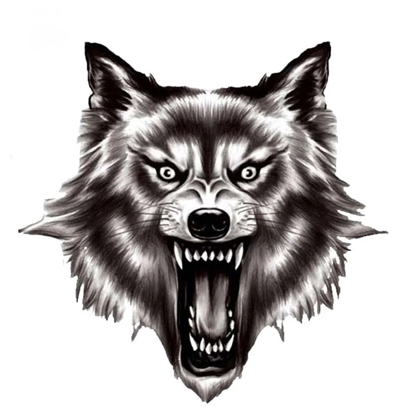 

13.5*13.2cm Creative ferocious wolf Car Sticker Motorcycle Bumper Trunk Laptop Window Decals Vinyl Car Styling Decoration