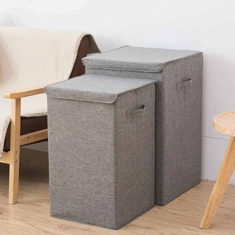 

Household Simple Dirty Clothes Basket Foldable Storage Basket With Lid Fabric Clothes Toy Storage Bucket Dirty Clothes Large Lau
