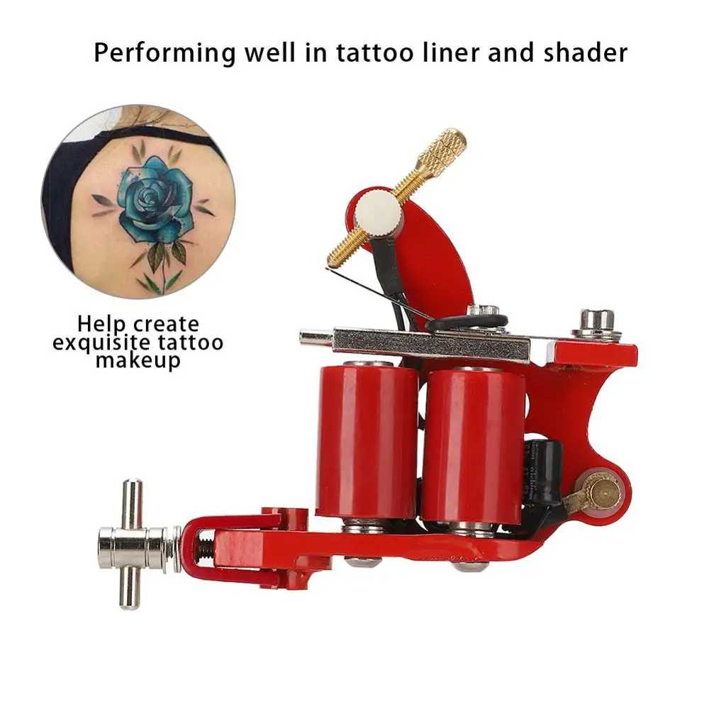 

2Color Hollow Revolver Tattoo Machine Powerful Motor Lining Shader Semi-Permanent Makeup Tool Body Art Tattoo Machine Gun Supply