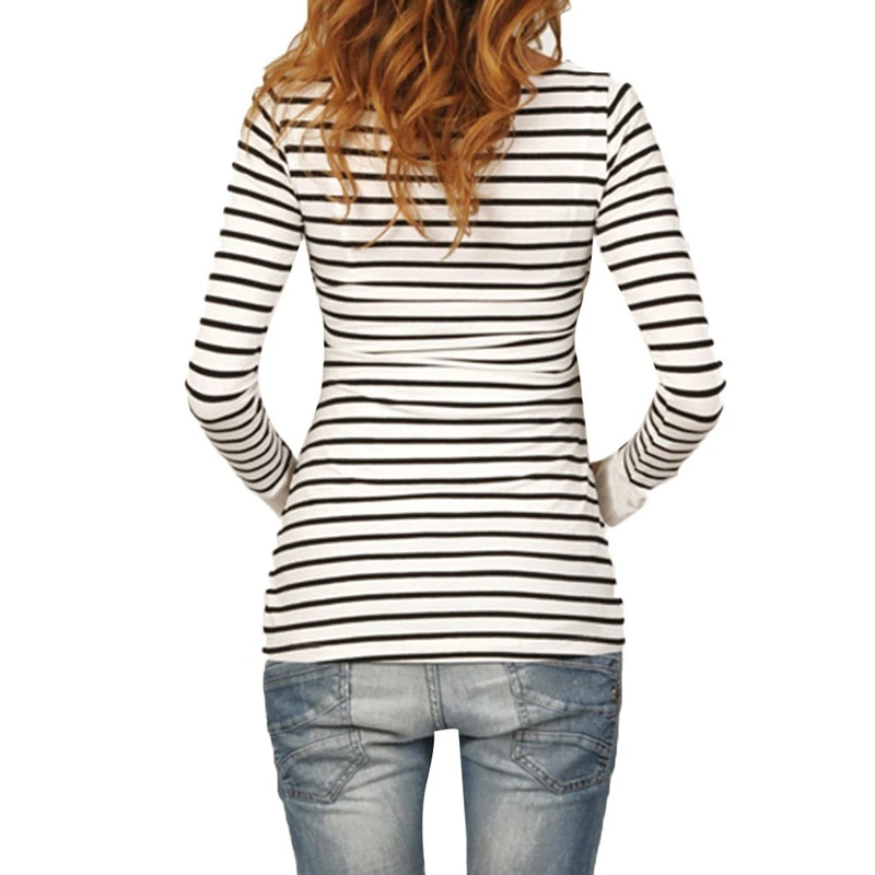

Pregnant Woman Hoodie Maternity Breastfeeding Hooded Sweatshirts Expectant Mother Stripe Long Sleeve Tops Casual Woman Clothes