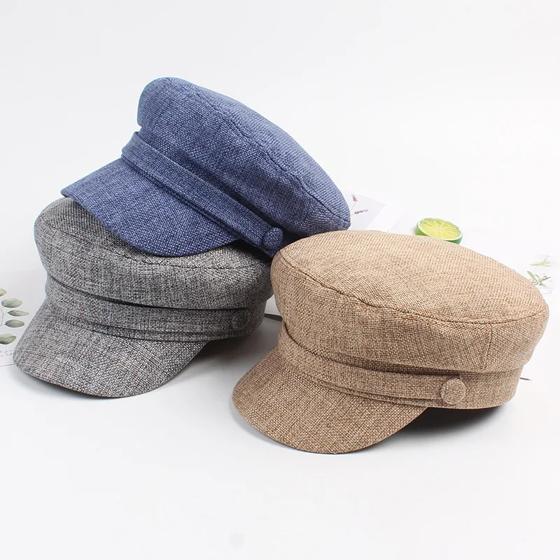 Кепка газетчик USPOP из хлопка и льна Женская Повседневная на плоской подошве в