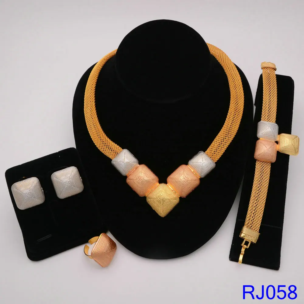 Дубай золотые Ювелирные наборы для женщин индийские ювелирные изделия