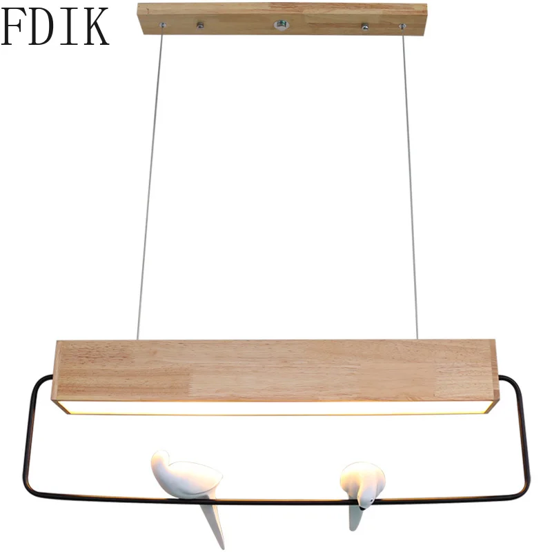 Noridic Wooden Led Pendant Lights Modern Creative Bird Hanglamp for Living/dining Room Kitchen Suspension Fixtures Vintage Lamp | Освещение