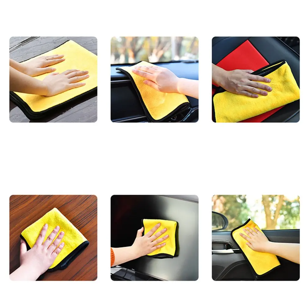 

Multi Functional Coral Velvet Double Side Car Cleaning Towel Grey Yellow Soft Hygroscopic Washing Towel