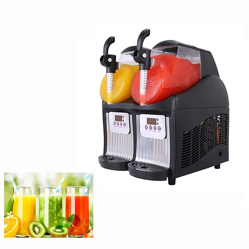 

Automatic Double Slot Snow Melting Machine Snow Mud Ice Beverage Cold Drink Machine Snow Slush Ice Cream Machine 5L