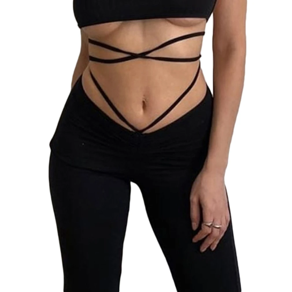 Тонкий Высокая Талия Hin Тонкие повязки прямые брюки для девочек женские Высокое