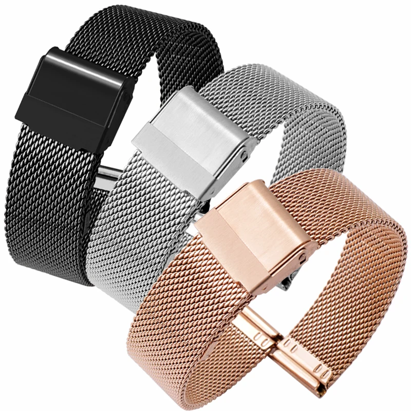 For DW Watch Steel Band Mesh Strap for Daniel Wellington Watch Band Metal Ultra-thin Universal Stainless Steel Bracelet 10-22 mm