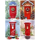 DiyDiamond Paintnig вышивка крестиком Рождество камни в форме ромба украшение для дома в виде вышивки двери мозаичная картина Рождественский Подарочный декоративный