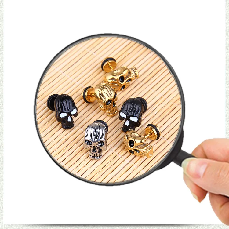 Серьги гвоздики в виде черепа из нержавеющей стали 2020 корейские серьги для