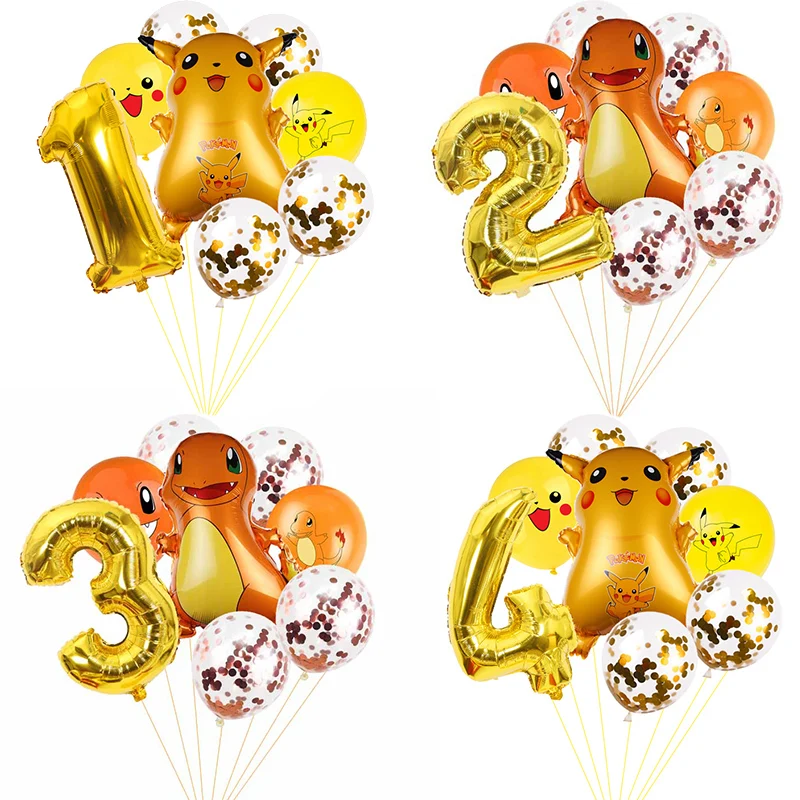 1 комплект Пикачу Покемон Дженни черепаха Алюминий набор воздушных шариков с