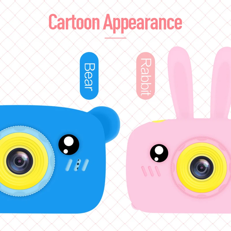 

New X9 Children's Camera with Cartoon Protective Cover Digital Video Camera Kids Educational Toys for Children Birthday Gift
