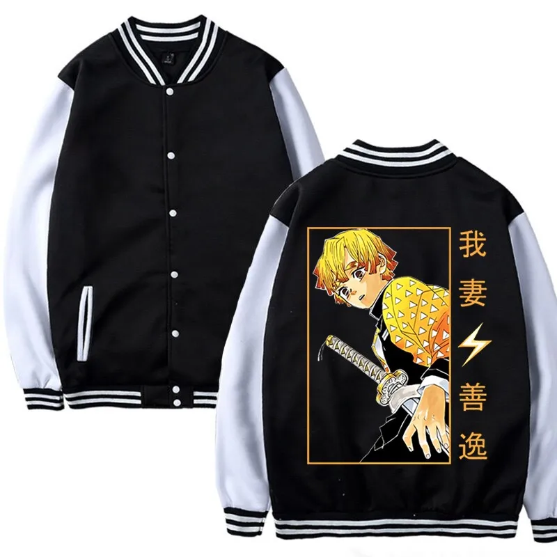 

New Anime Demon Slayer Baseball uniform Kids jacket Long Sleeve Children Kimetsu No Yaiba Clothes Sportswear Boys/girls coat
