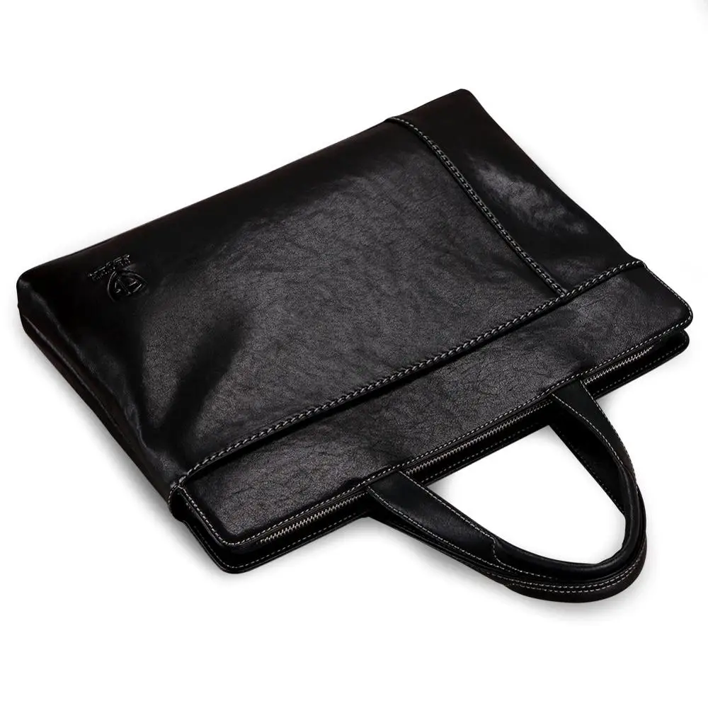 Мужская сумка из натуральной кожи для ноутбука короткий чехол s тонкая