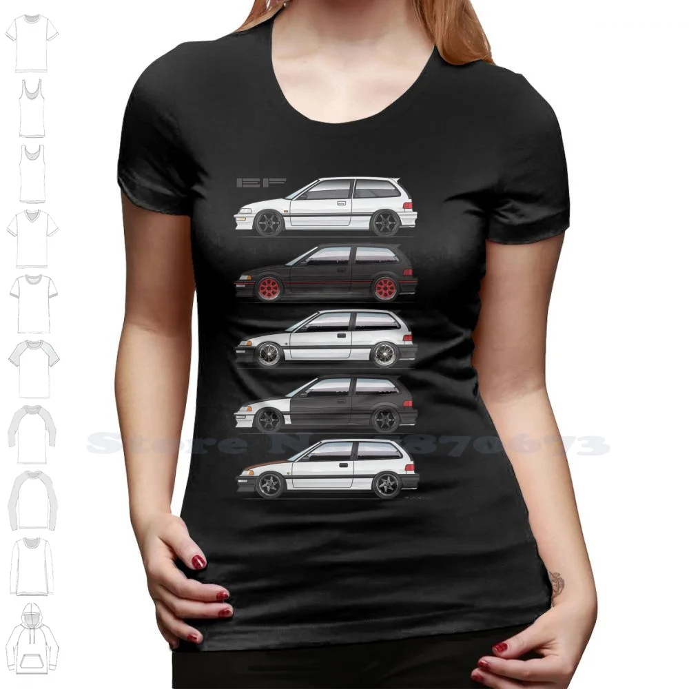 Модная Винтажная Футболка Five Ef Hatches футболки 88 89 90 91 1988 1989 1990 Civic хэтчбек Jdm Si Drift Racing