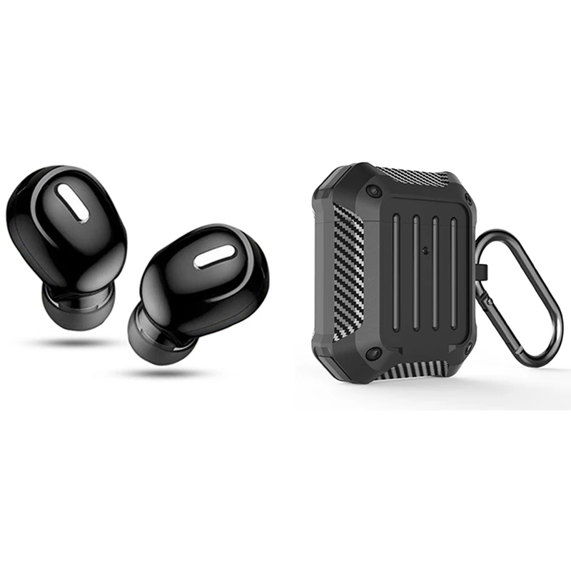 Mini In-Ear 5.0 Bluetooth Earphone Hifi Wireless Headset With Cover For Apple 1 2 Case TPU Anti-Fall | Электроника