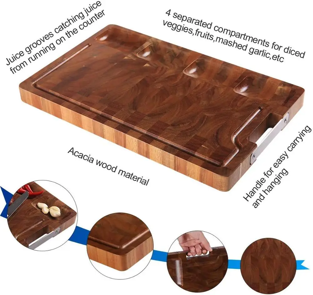 Разделочная доска из дерева акации для кухни разделочная сыра и колбасы с 4
