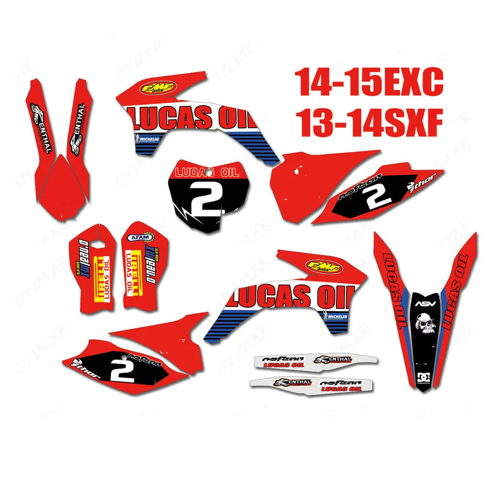 Бесплатные Индивидуальные графические наклейки для KTM SX SXF XC XCF 2013 2014 2015 125-250 300 350-500