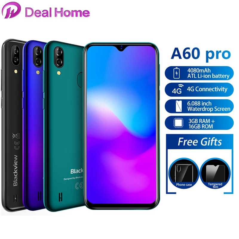 Blackview A60 Pro 6 088 &quotв виде капли воды Экран мобильный телефон Android 9 0 4080 мА/ч MTK6761 с
