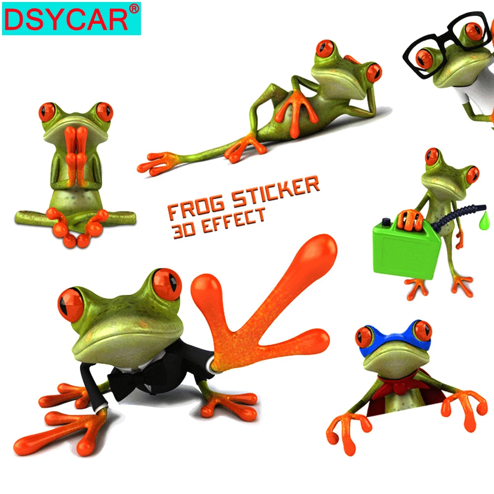 DSYCAR 1 шт. 3D дизайн реалистичные Забавные лягушки автомобильные наклейки Стайлинг