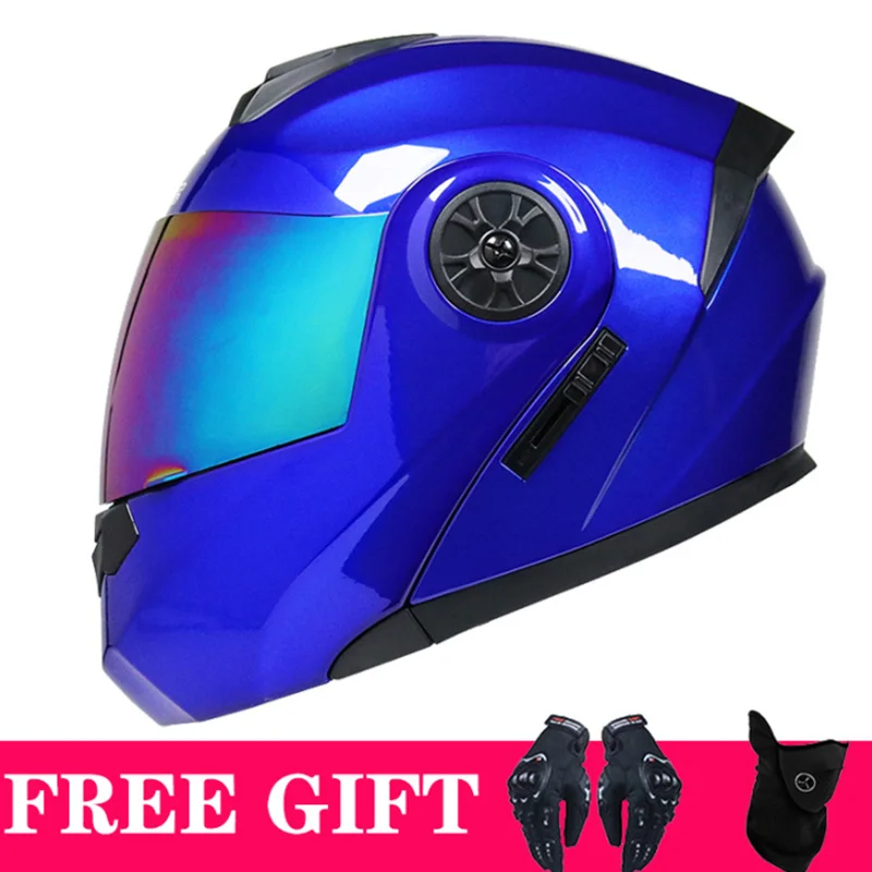 

2 Gifts Unisex Racing Motorcycle Helmets Modular Dual Lens Motocross Helmet Full Face Safe Helmet Flip Up Cascos Para Moto kask
