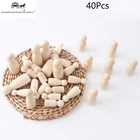 Деревянные заготовки 35-90 мм 40 шт., колышки для кукол, товары для домашнего рукоделия, неокрашенные украшения сделай сам, деревянные куклы ручной работы
