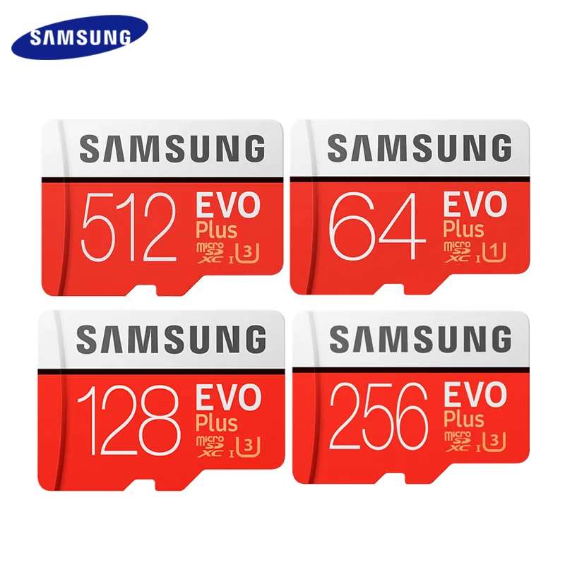 Карта памяти Micro SD SAMSUNG EVO Plus оригинал 512 ГБ 256 128 64 до 95 МБ/с. флэш-карта с адаптером