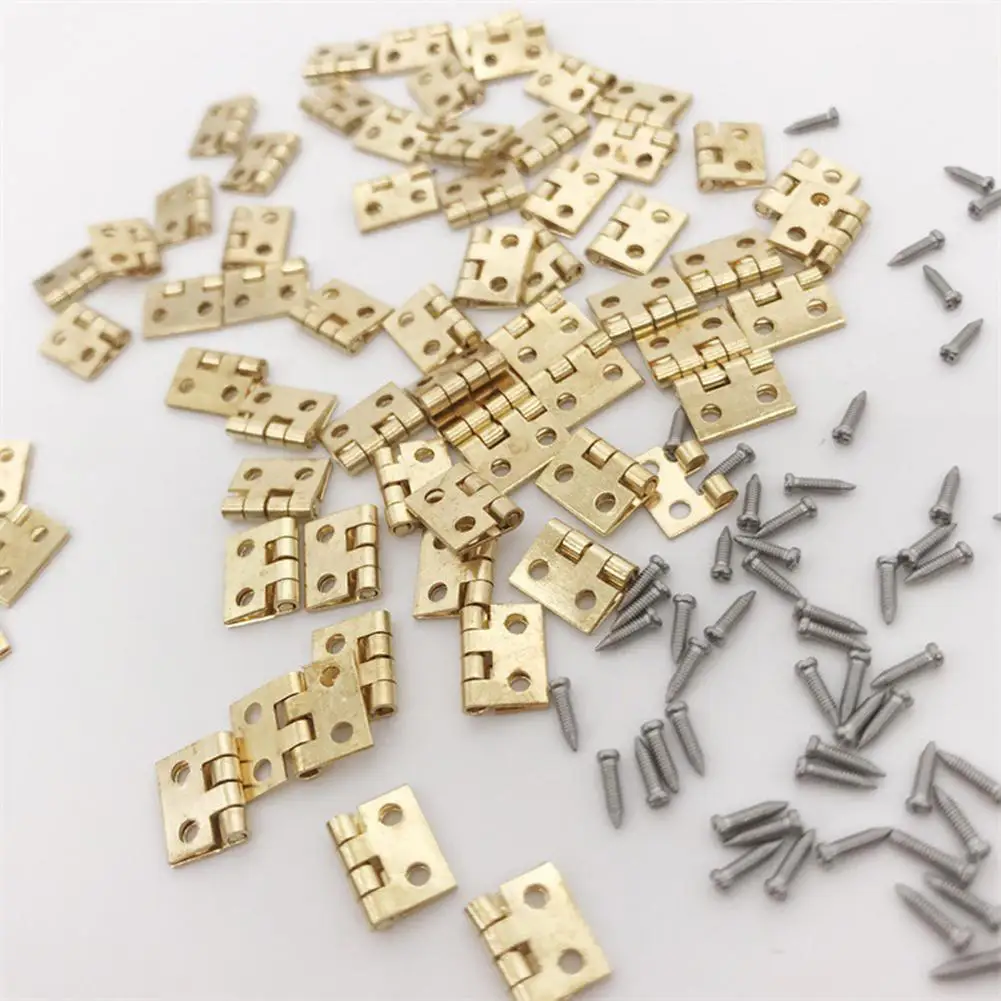 12 шт. петли + 48 винтов для кукольного домика мини-сборка сделай сам металлическая